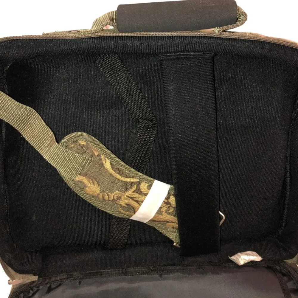NEW Olive Green GOld Brocade Carpet LAP TOP computer weekender luggage b…